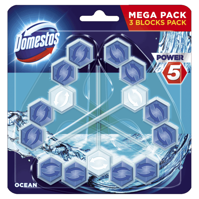 DOMESTOS Power5 WC-rúd 3x55 g Ocean