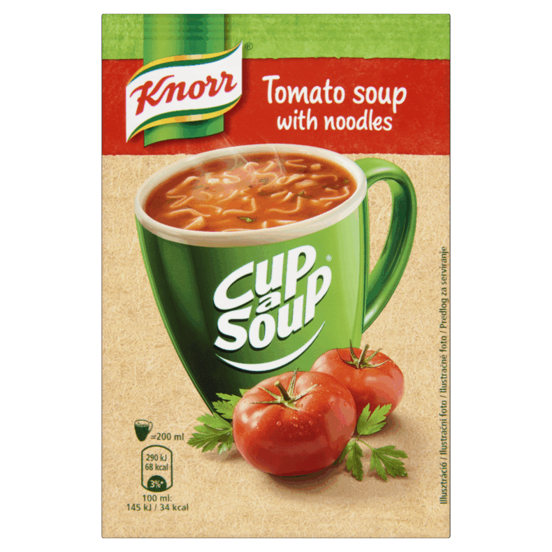 Knorr Cup a Soup bögrés instant paradicsomleves tésztával 19 g