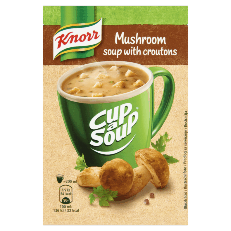 Knorr Cup a Soup bögrés instant vargányakrémleves zsemlekockával 15 g