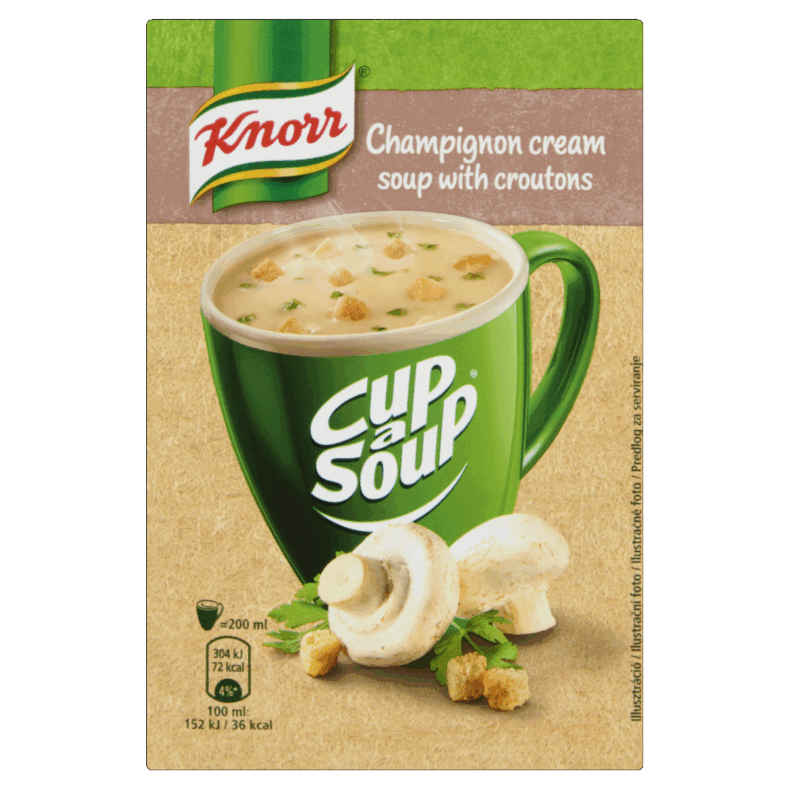 Knorr Cup a Soup bögrés instant Gombakrémleves zsemlekockával 15 g
