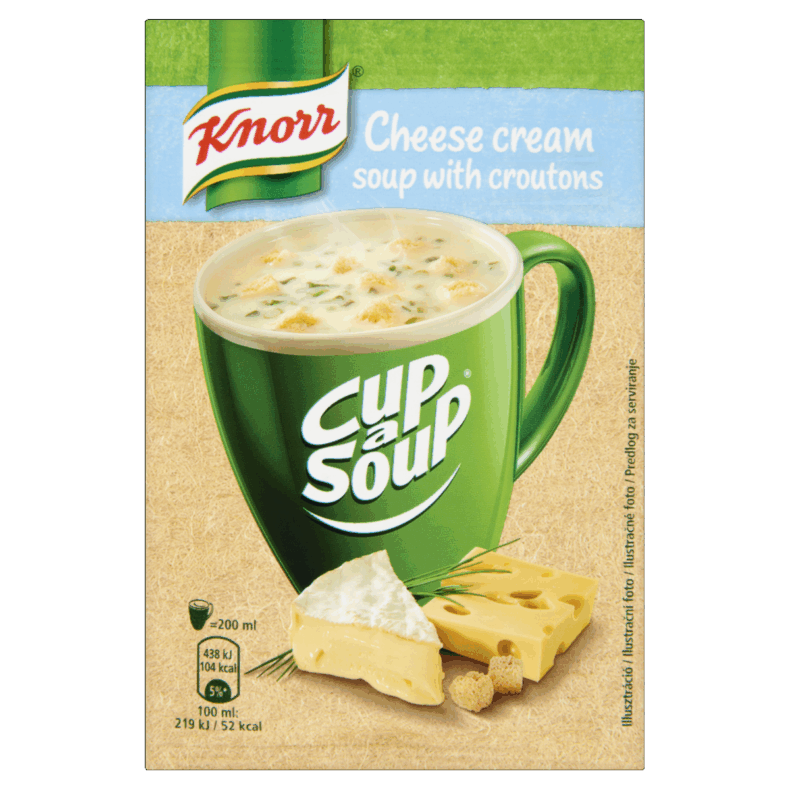 Knorr Cup a Soup bögrés instant sajtkrémleves zsemlekockával 22 g