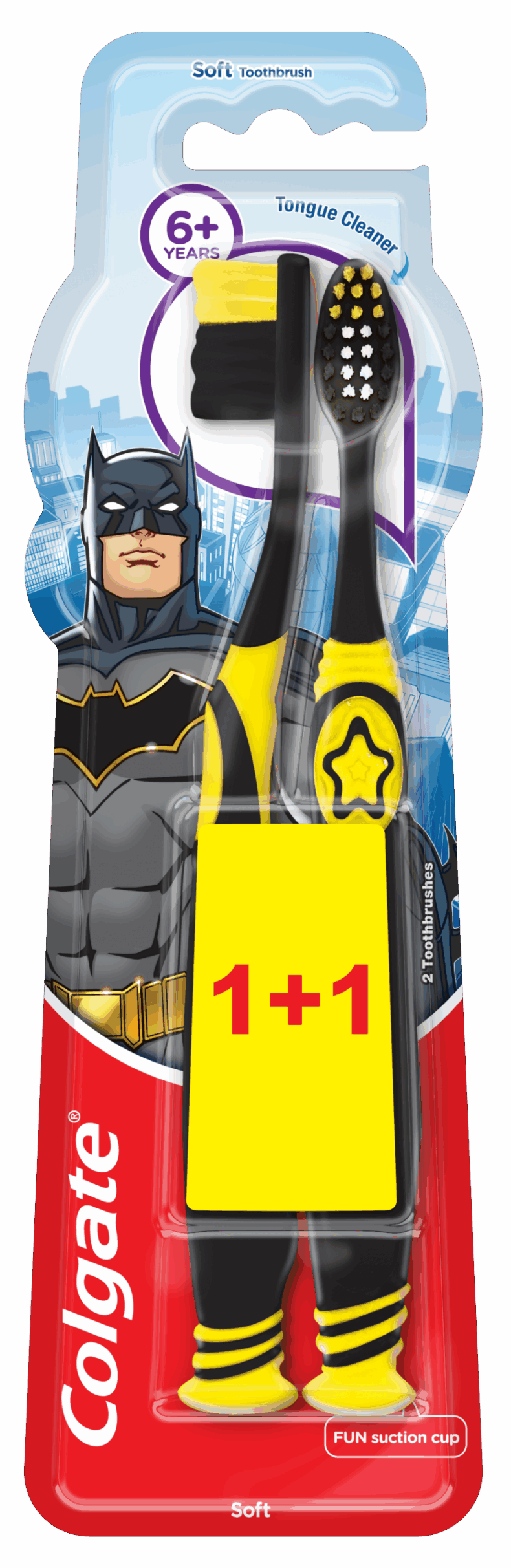 Colgate gyerek fogkefe Batman+Wonder woman Duo 6+