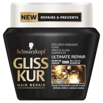 Gliss intenzív tégelyes pakolás 300 ml Ultimate repair