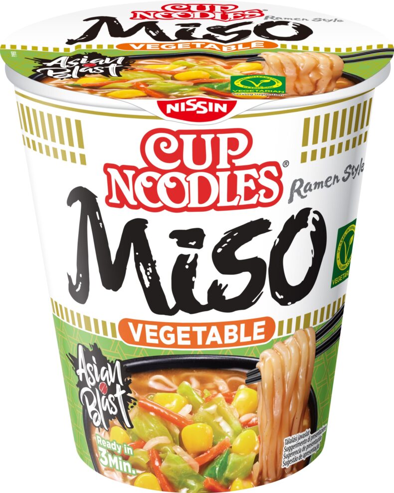 Nissin Cup Noodles poharas instant tésztaleves Miso ízesítéssel 67g