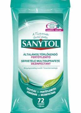 Sanytol Fertőtlenítő Felülettisztító Kendő 72 db