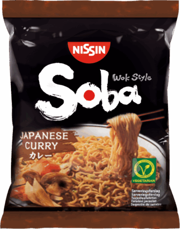 Nissin Soba instant tésztaétel japán curry ízesítéssel 111g
