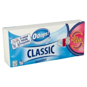 Ooops! Classic Sensitive papírzsebkendő 3 rétegű 90 db