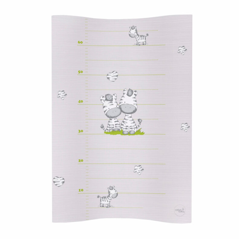 Ceba pelenkázó lap puha 2 oldalú 50x70cm COSY zebra szürke