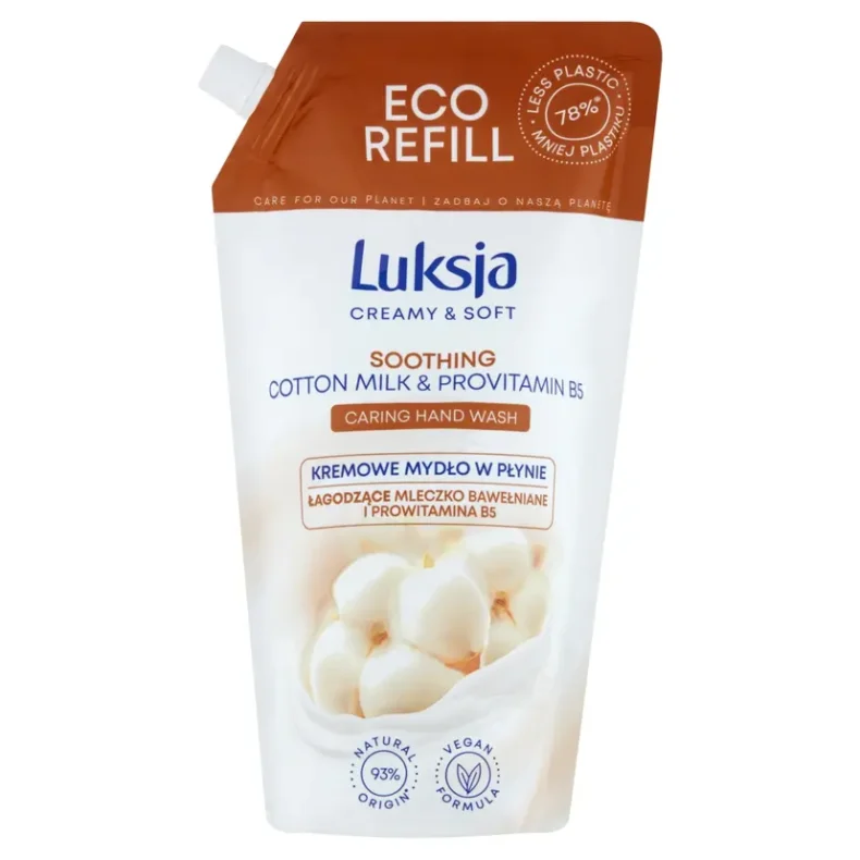 LUKSJA Folyékony szappanutántöltő  900ML COTTON MILK R22