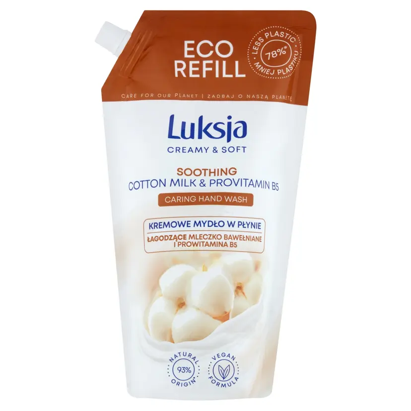 LUKSJA Folyékony szappanutántöltő  900ML COTTON MILK R22