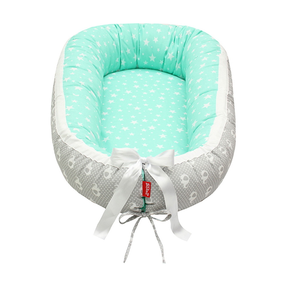 Scamp babafészek kókuszbetétes Green Stars Elephant BF020 - Image 2