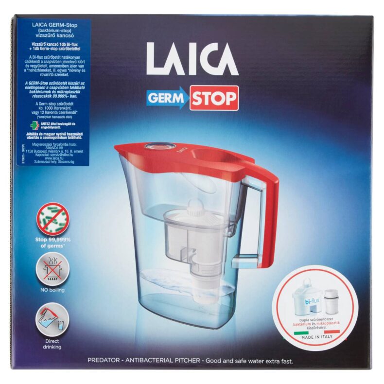 Laica Predator 3 literes fehér vízszűrő kancsó Germ-STOP baktériumszűrő betéttel (UFSAA02)