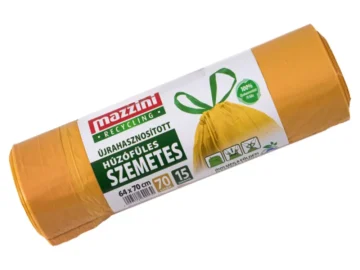 MAZZINI Újrahasznosított húzófüles szemeteszsák 70 l (64x70 cm) 15 db/roll