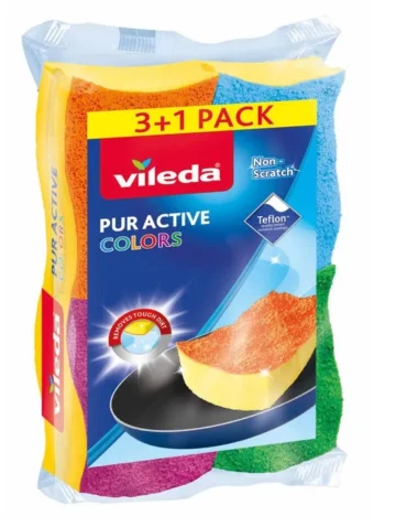 VILEDA Color Pur Active mosogatószivacs 3+1 db