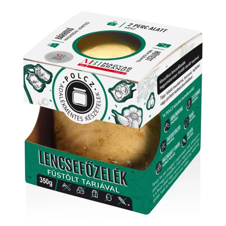 POLCZ LENCSEFŐZELÉK FÜSTÖLT TARJÁVAL 350G