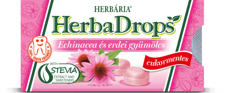 Herbária Herbadrops Echinacea-Erdei Gyümölcs Cukorka