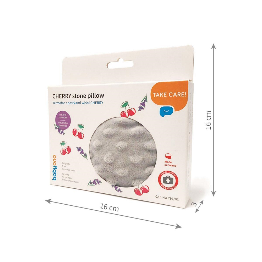 BabyOno cseresznyemagos párna - Cherry hideg-meleg terápiához szürke 796/02 - Image 4
