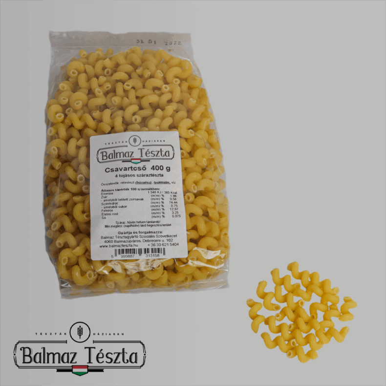 Balmaz Tészta 4 tojásos Csavartcső 400g