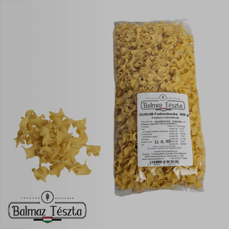 Balmaz Tészta 8 tojásos durum Fodros nagykocka 500g