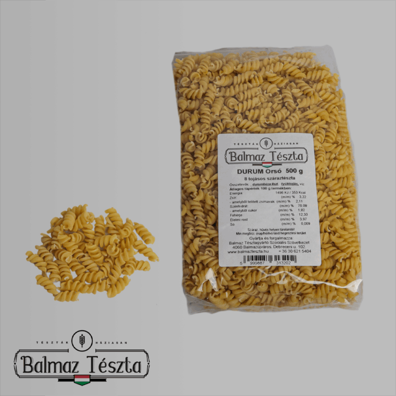 Balmaz Tészta 8 tojásos durum Orsó tészta 500g
