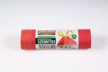 MAZZINI Újrahasznosított húzófüles szemeteszsák 25 l (50x55 cm) 20 db/roll