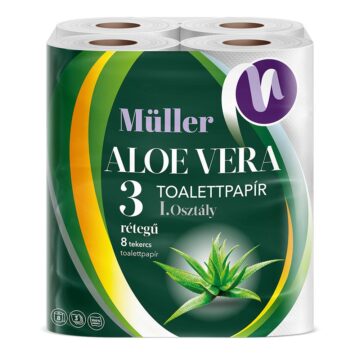 Müller Aloe Vera toalettpapír 3 rétegű 8 tekercs