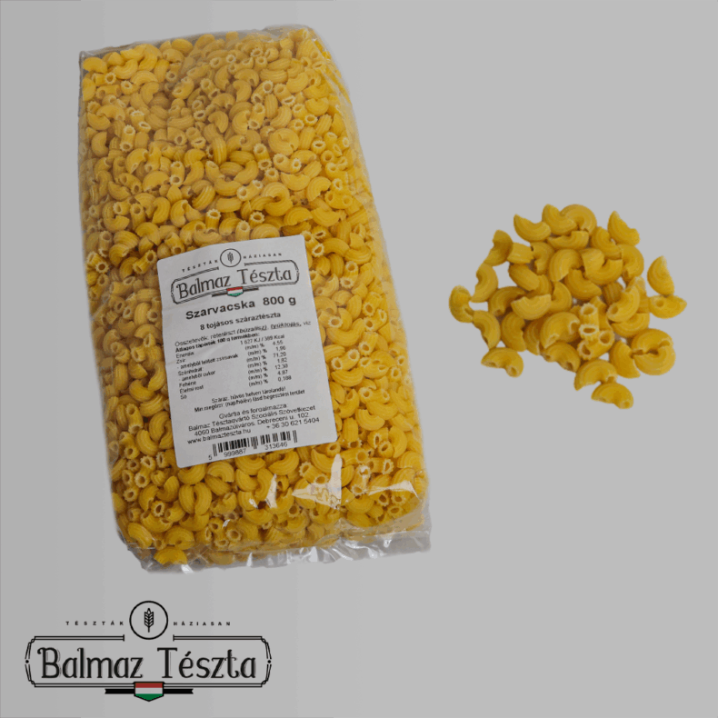 Balmaz Tészta 8 tojásos Szarvacska 800g