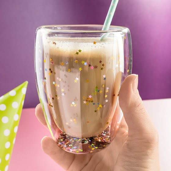 Glitteres dupla falú üveg pohár - Image 2