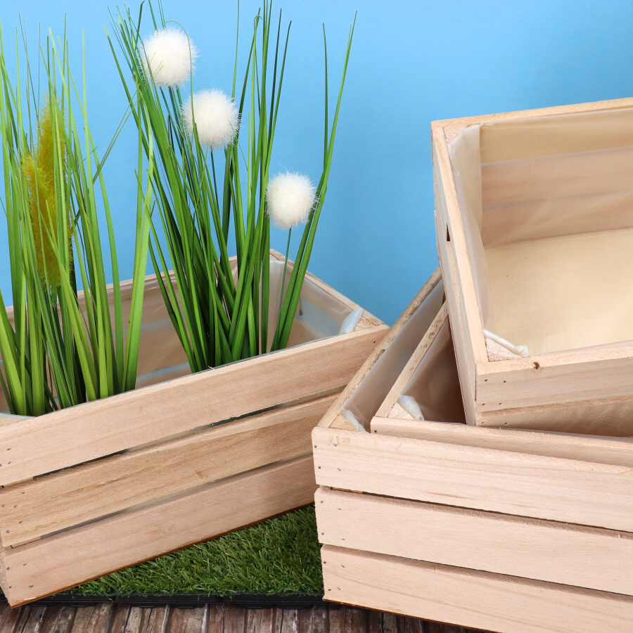 Fa rekesz formájú virág kaspó szett - Image 2