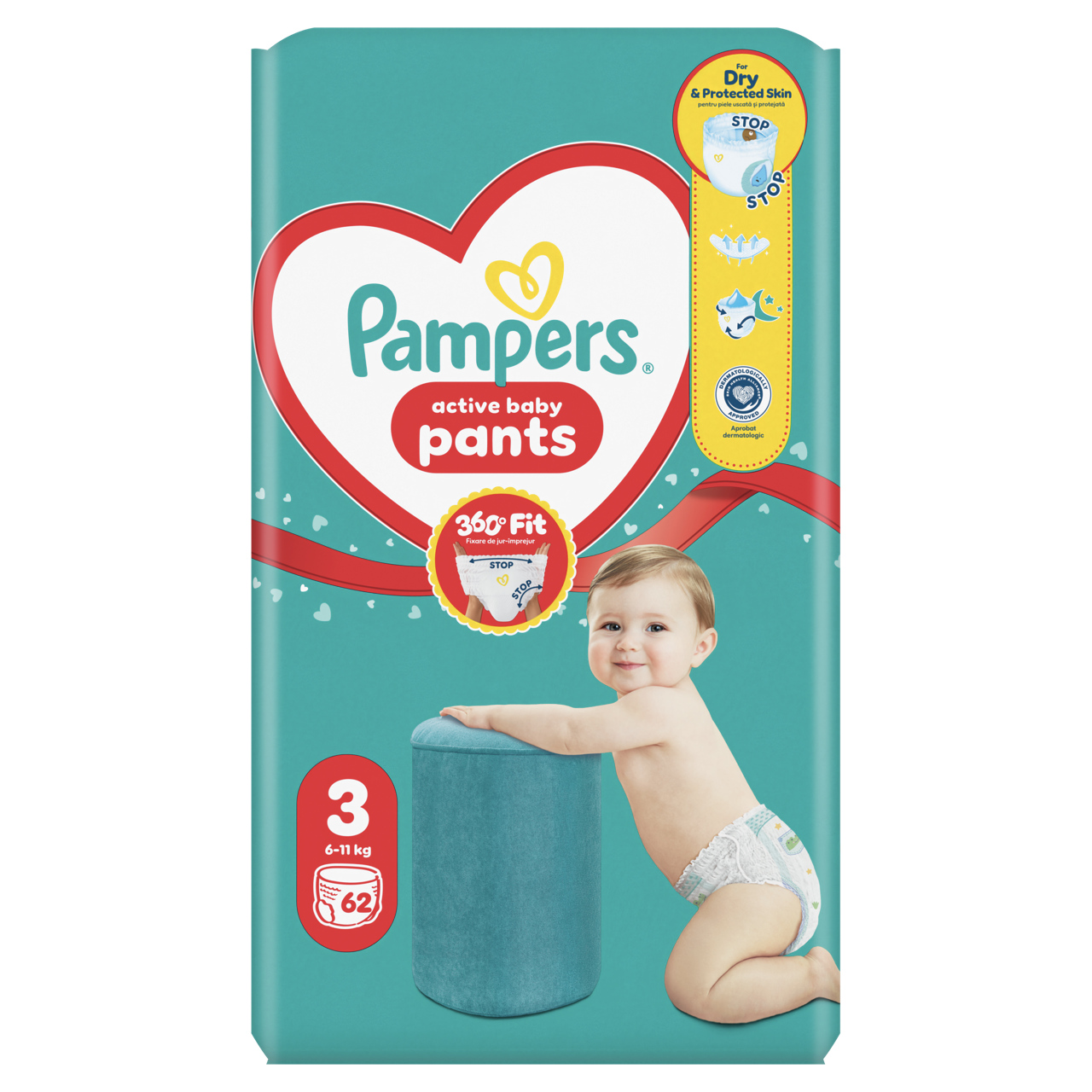 Pampers Active Baby Bugyipelenka 62 db 6-11 kg Méret 3