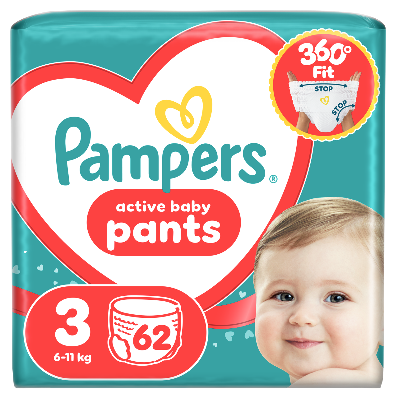 Pampers Active Baby Bugyipelenka 62 db 6-11 kg Méret 3
