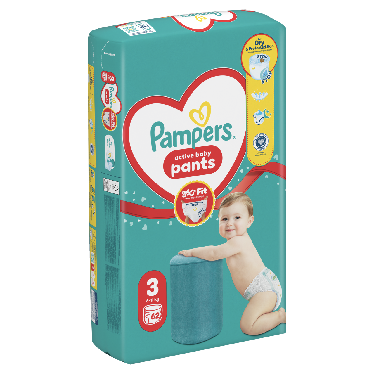 Pampers Active Baby Bugyipelenka 62 db 6-11 kg Méret 3
