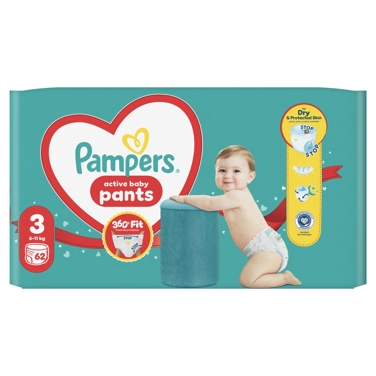 Pampers Active Baby Bugyipelenka 62 db 6-11 kg Méret 3