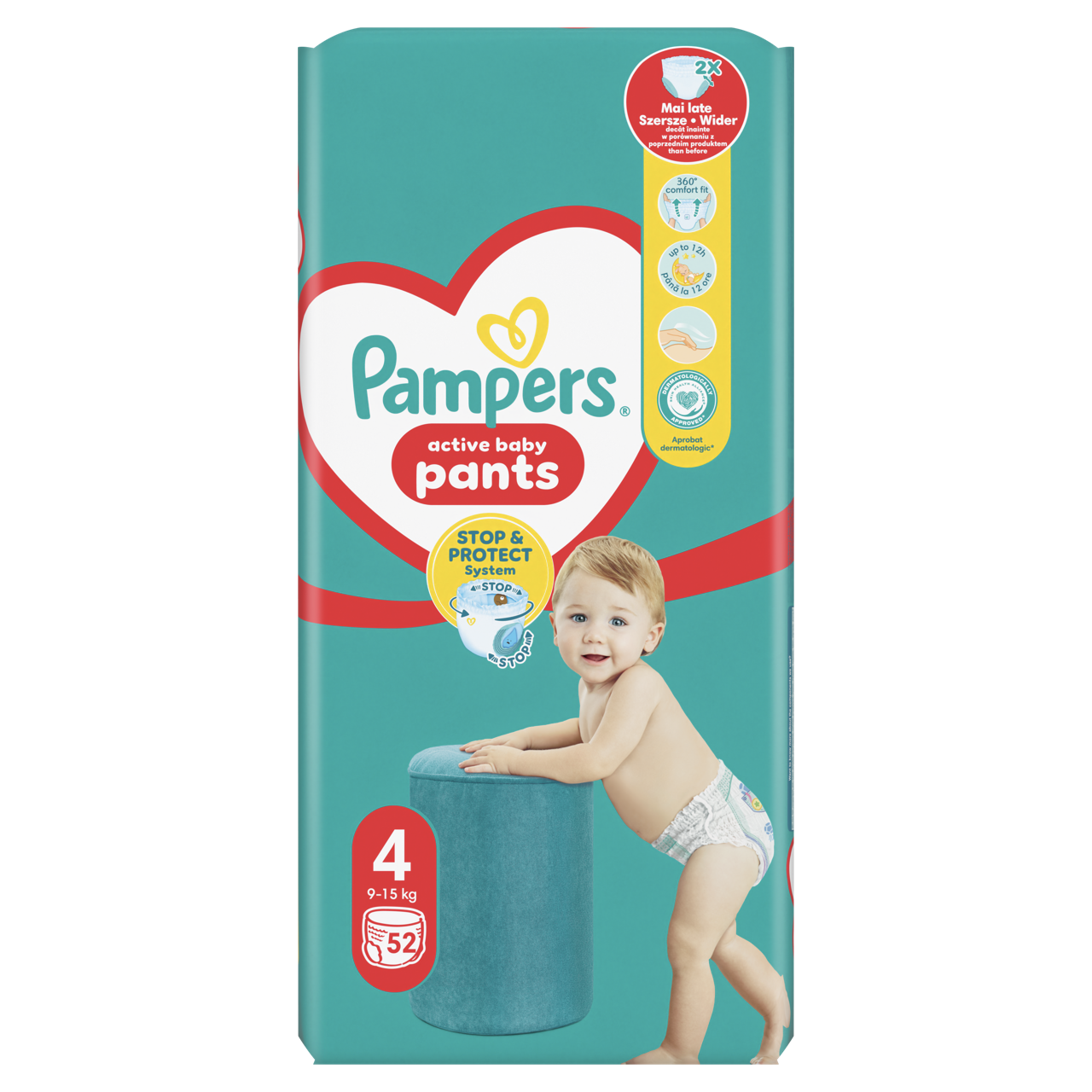 Pampers Active Baby Bugyipelenka 52 db 9-15 kg Méret 4