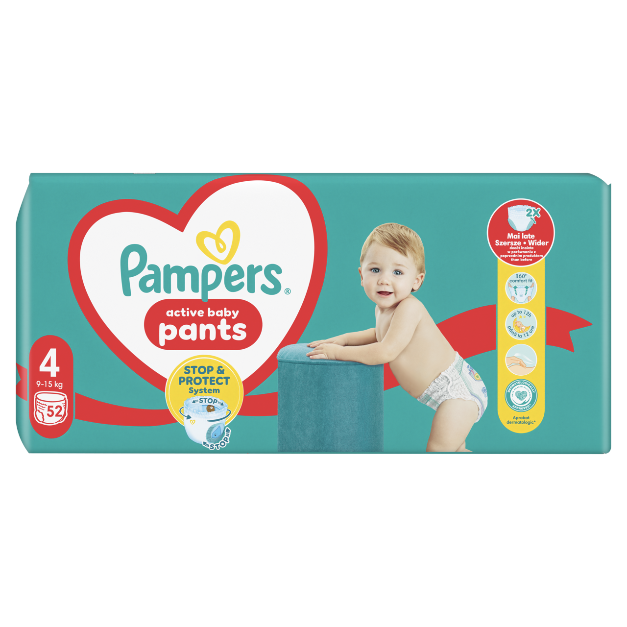 Pampers Active Baby Bugyipelenka 52 db 9-15 kg Méret 4