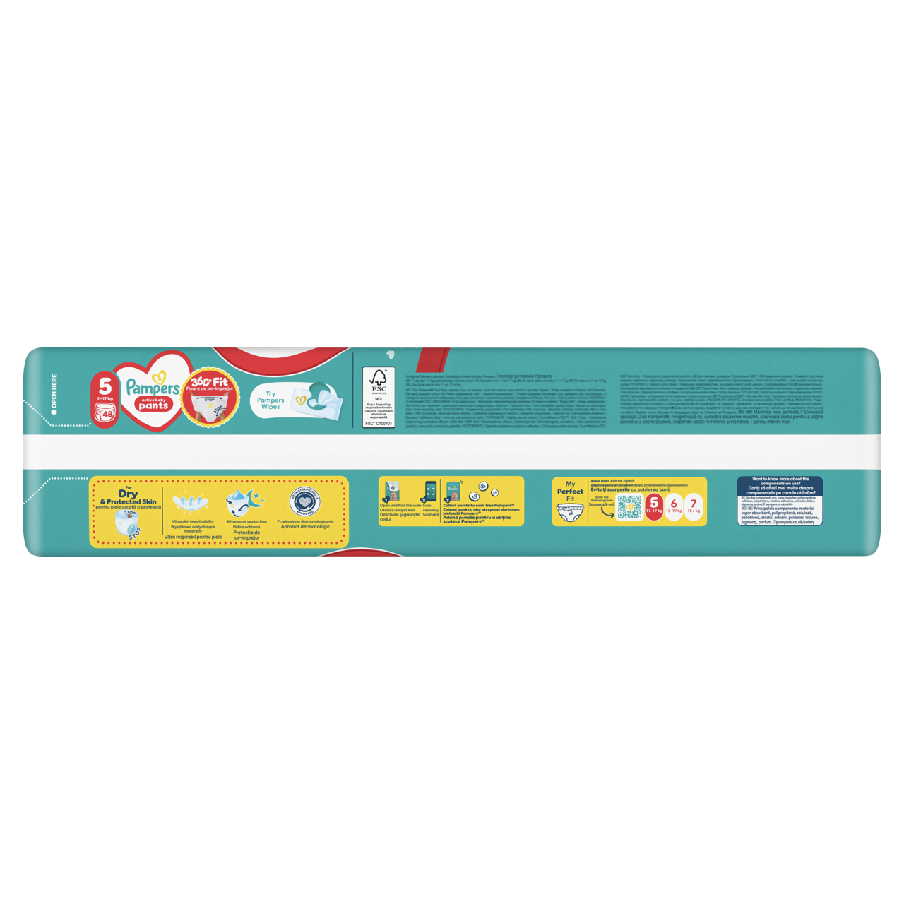 Pampers Active Baby Bugyipelenka 48 db 11-17 kg Méret 5