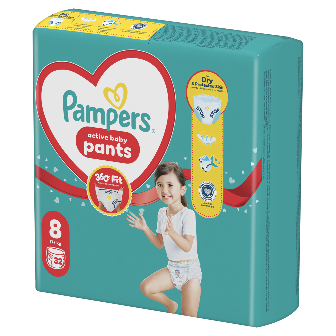 Pampers Active Baby Bugyipelenka 32 db 17+ kg Méret 8