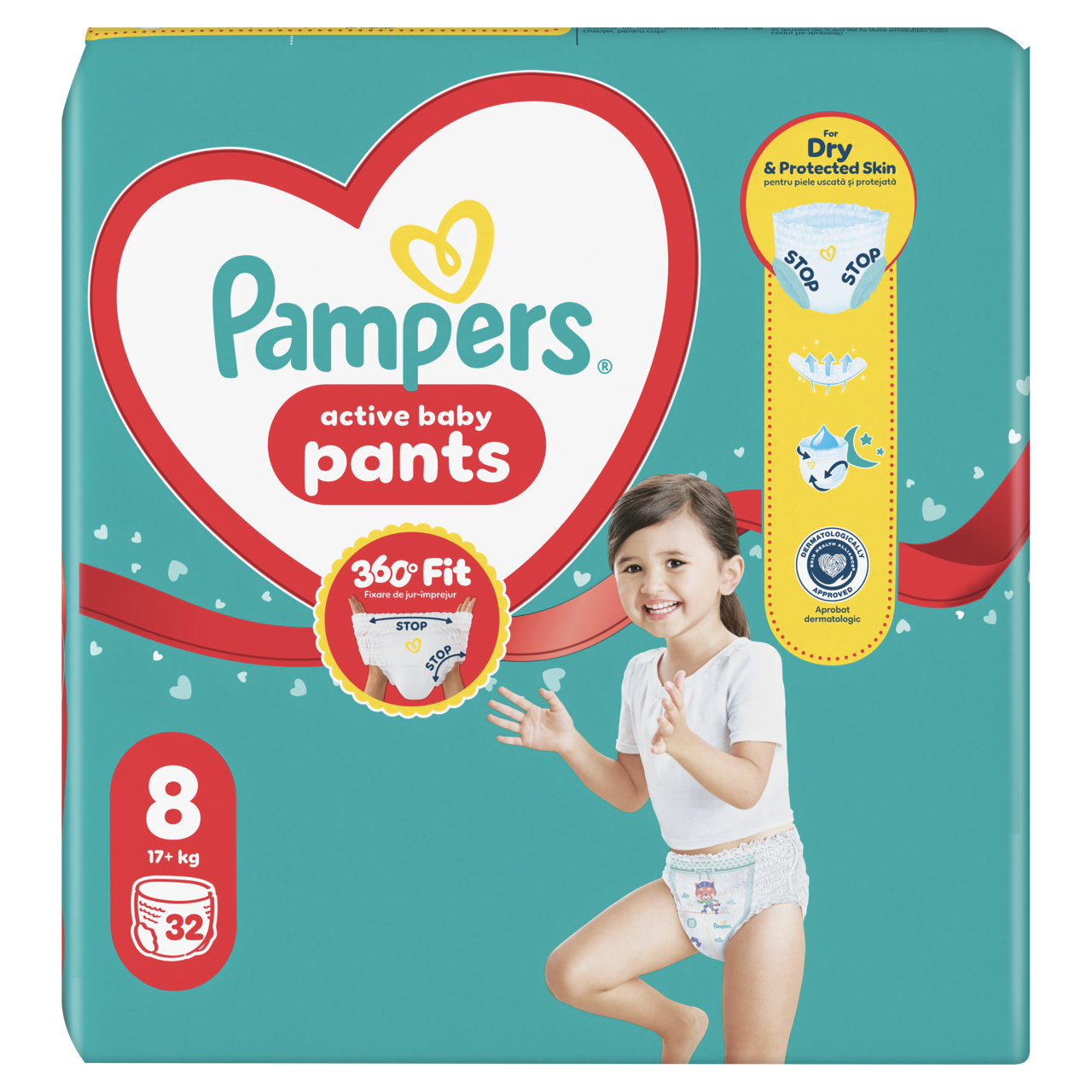 Pampers Active Baby Bugyipelenka 32 db 17+ kg Méret 8