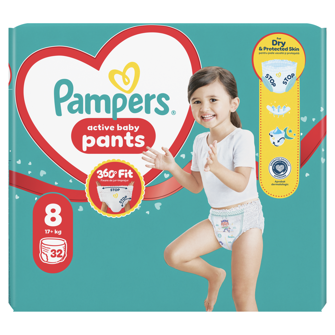 Pampers Active Baby Bugyipelenka 32 db 17+ kg Méret 8