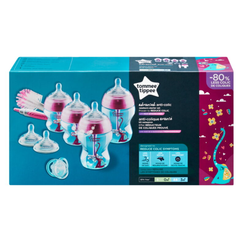 Tommee Tippee cumisüveg Advanced anti colic újszülött kezdõ szett rózsaszín