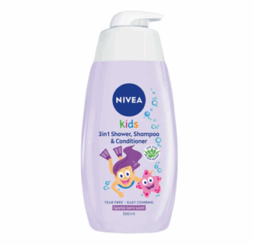 NIVEA Kids 2in1 Tusfürdő és Sampon Lányoknak 500 ml