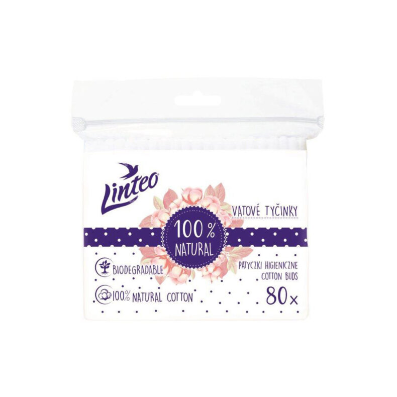 Linteo fültisztító pálcika papír 100% natural 80db zacskóban