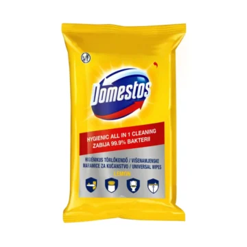DOMESTOS fertőtlenítő törlőkendő 60 db Lemon