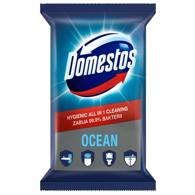 DOMESTOS fertőtlenítő törlőkendő 60 db Ocean