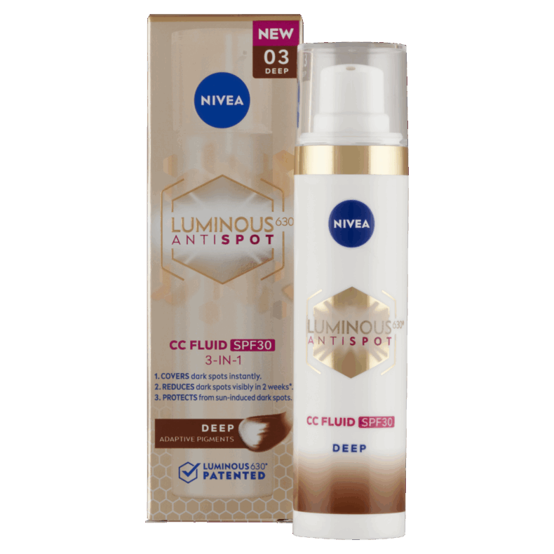 NIVEA Luminous630 pigmentfoltok elleni CC fluid FF30 Sötét 40 ml