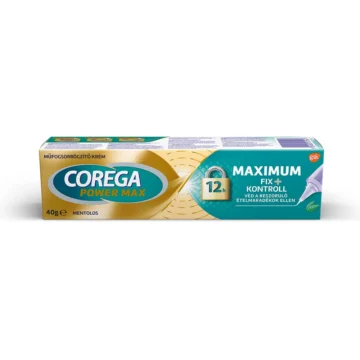 Corega Power Maximum Fix + Kontroll Mentolos műfogsorrögzítő 40 g