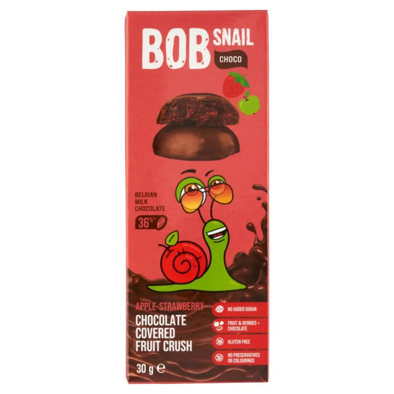 Bob Snail Gyümölcs snack tejcsokoládéban alma-eper 30g