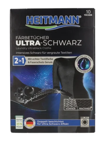 HEITMANN Ultrafekete színfrissítő kendő - 10 db