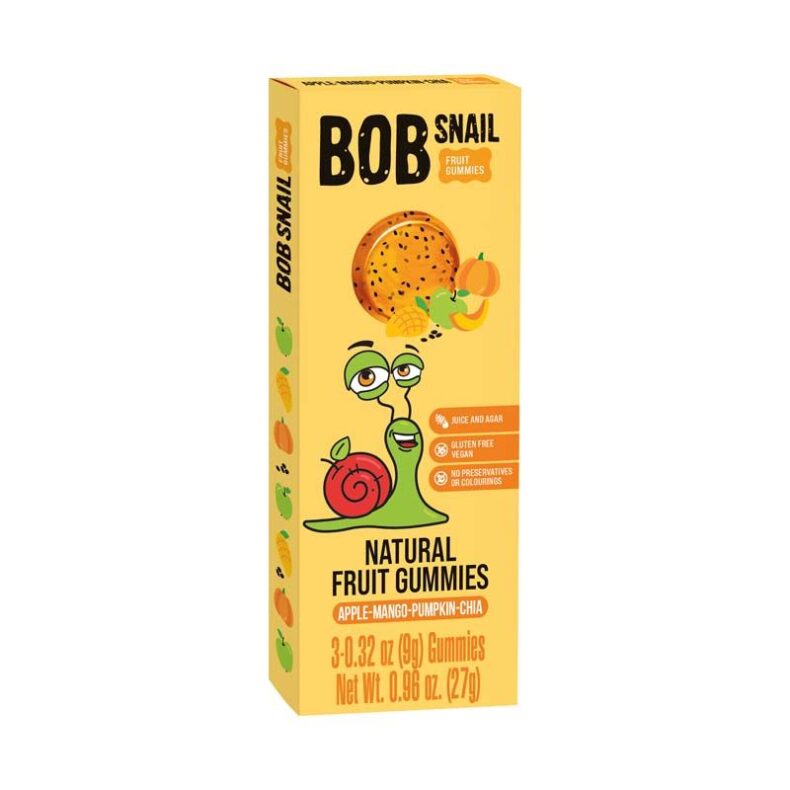 Bob Snail Gyümölcszselé Alma-mangó-sütőtök-chia 27g