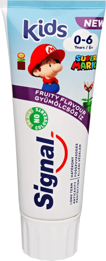 Signal Kids Super Mario gyümölcsös ízű fogkrém 0-6 év 75 ml